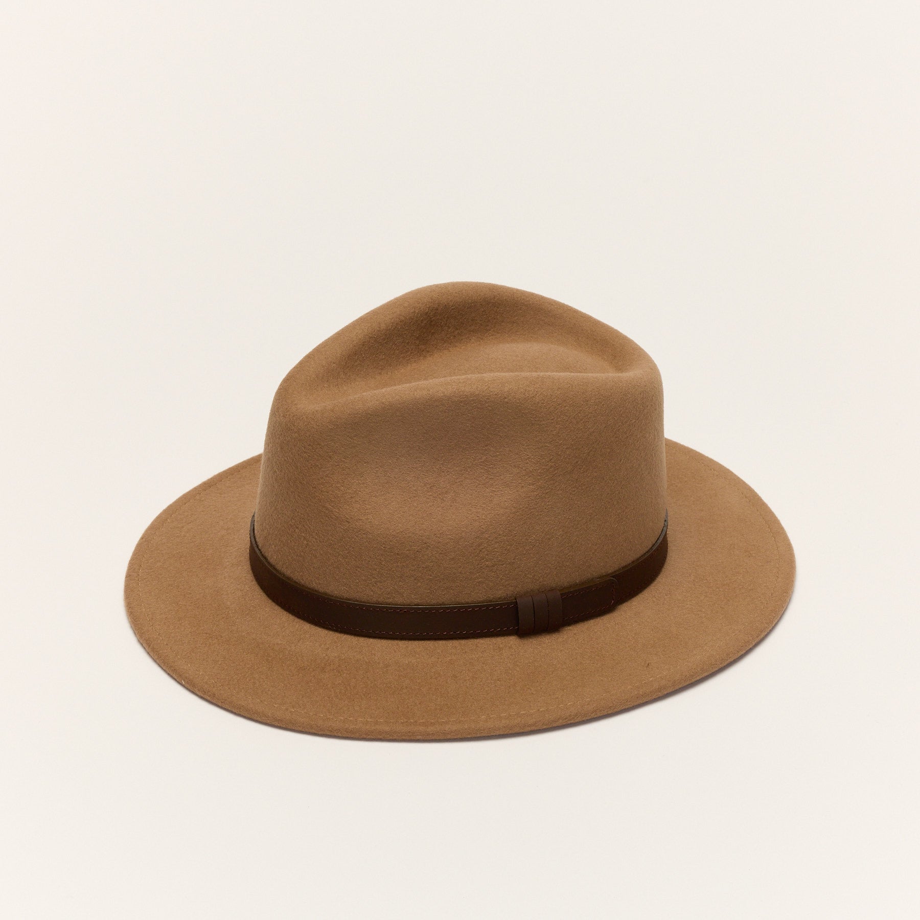 Wool Felt Fedora Hat with Leather Band