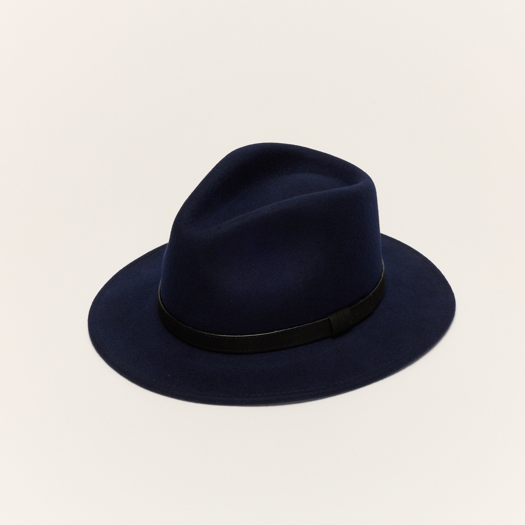 Wool Felt Fedora Hat with Leather Band
