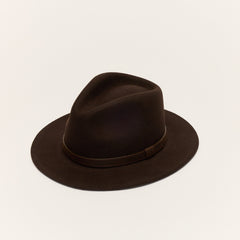 Wool Felt Fedora Hat with Leather Band