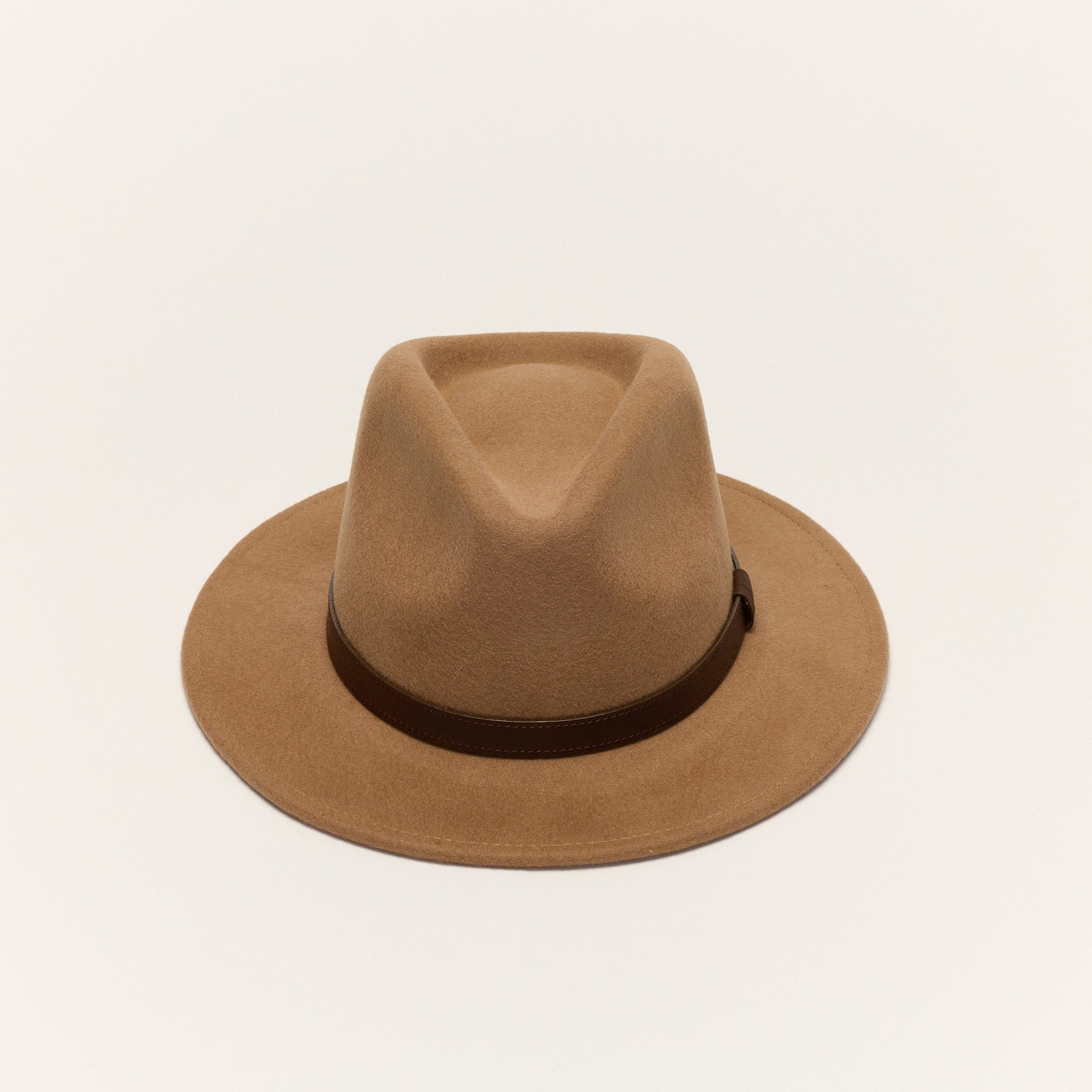 Wool Felt Fedora Hat with Leather Band