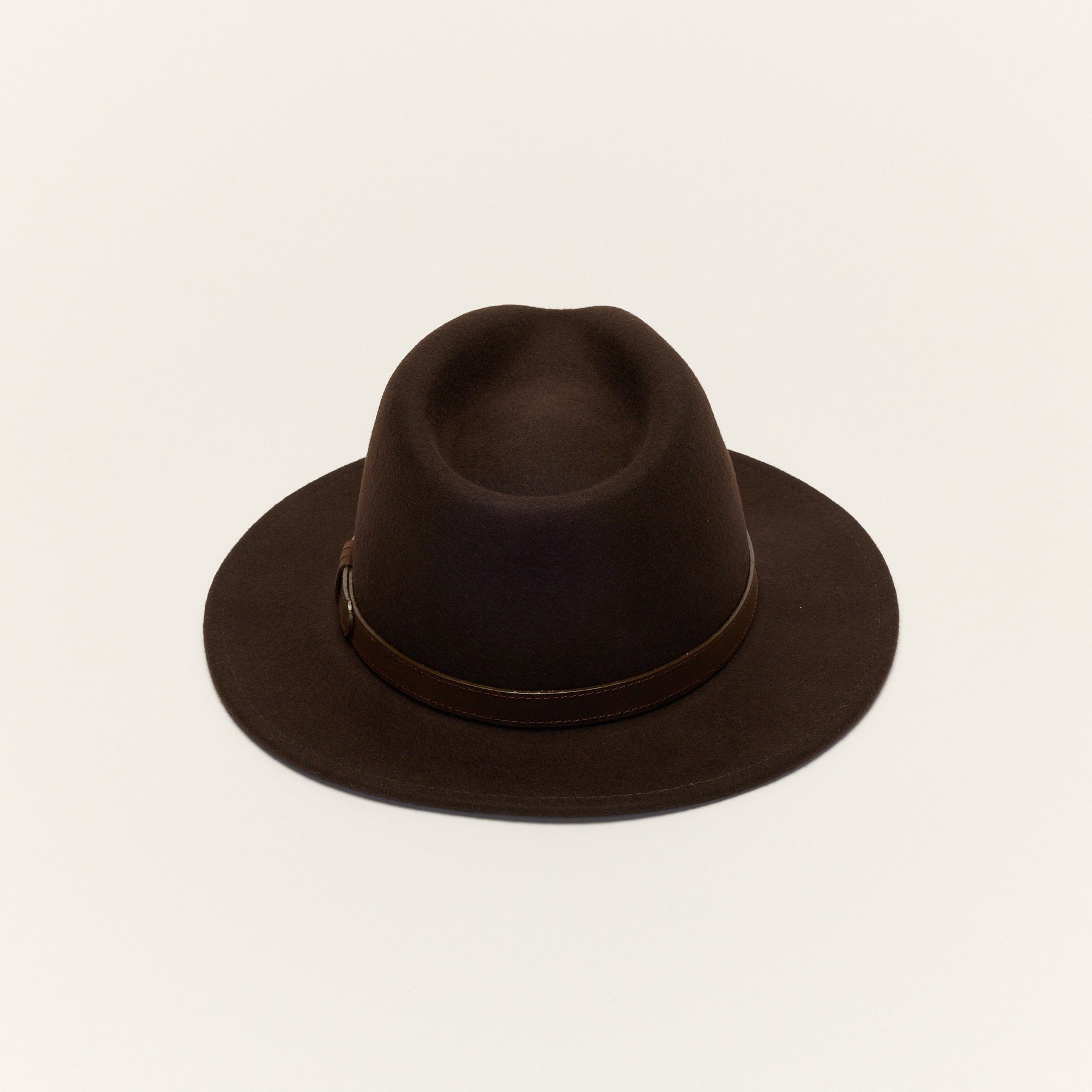 Wool Felt Fedora Hat with Leather Band