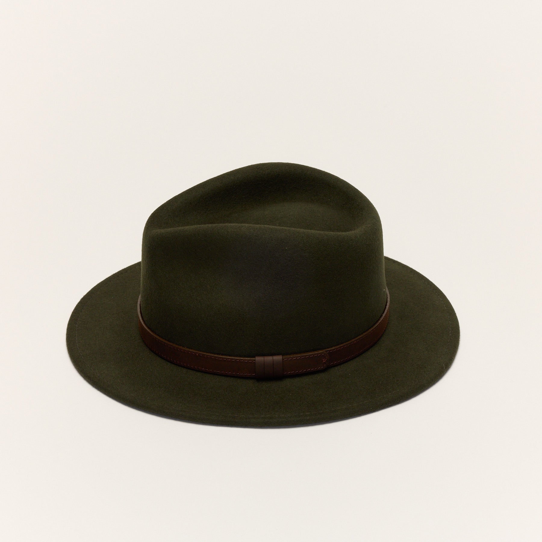 Wool Felt Fedora Hat with Leather Band