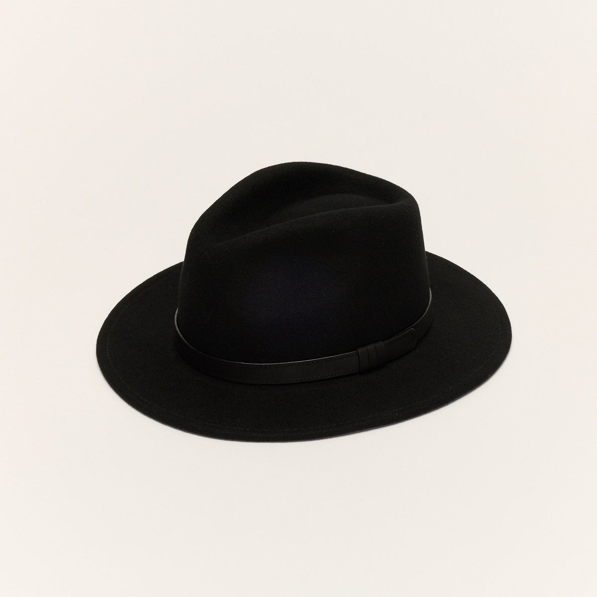 Wool Felt Fedora Hat with Leather Band