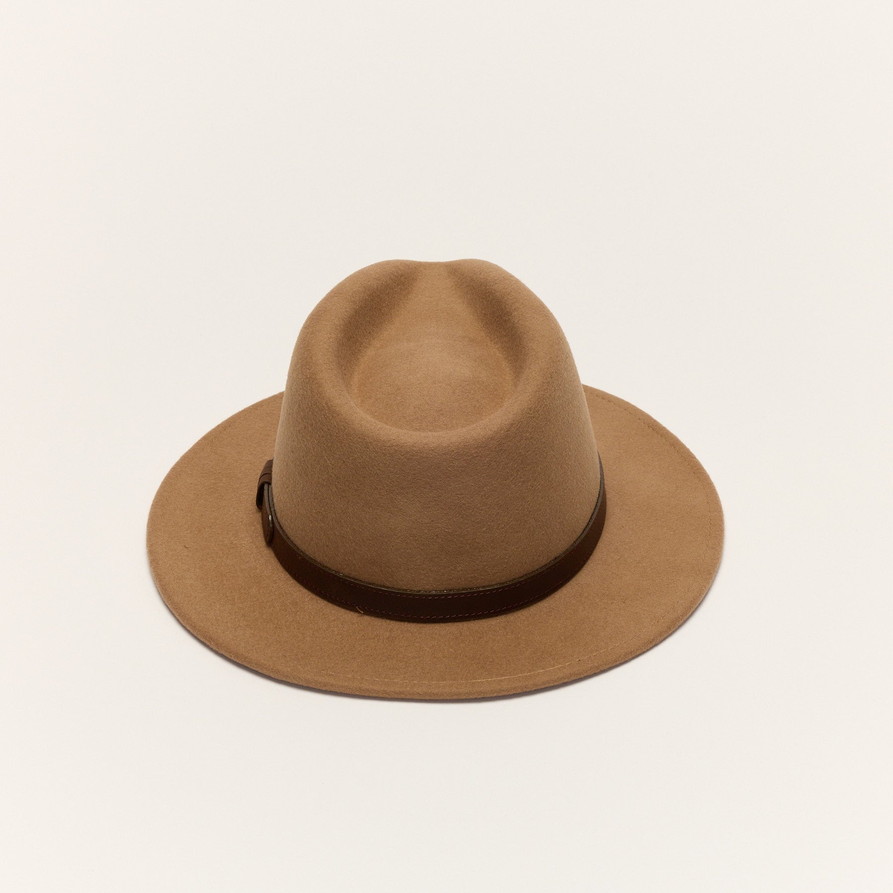 Wool Felt Fedora Hat with Leather Band