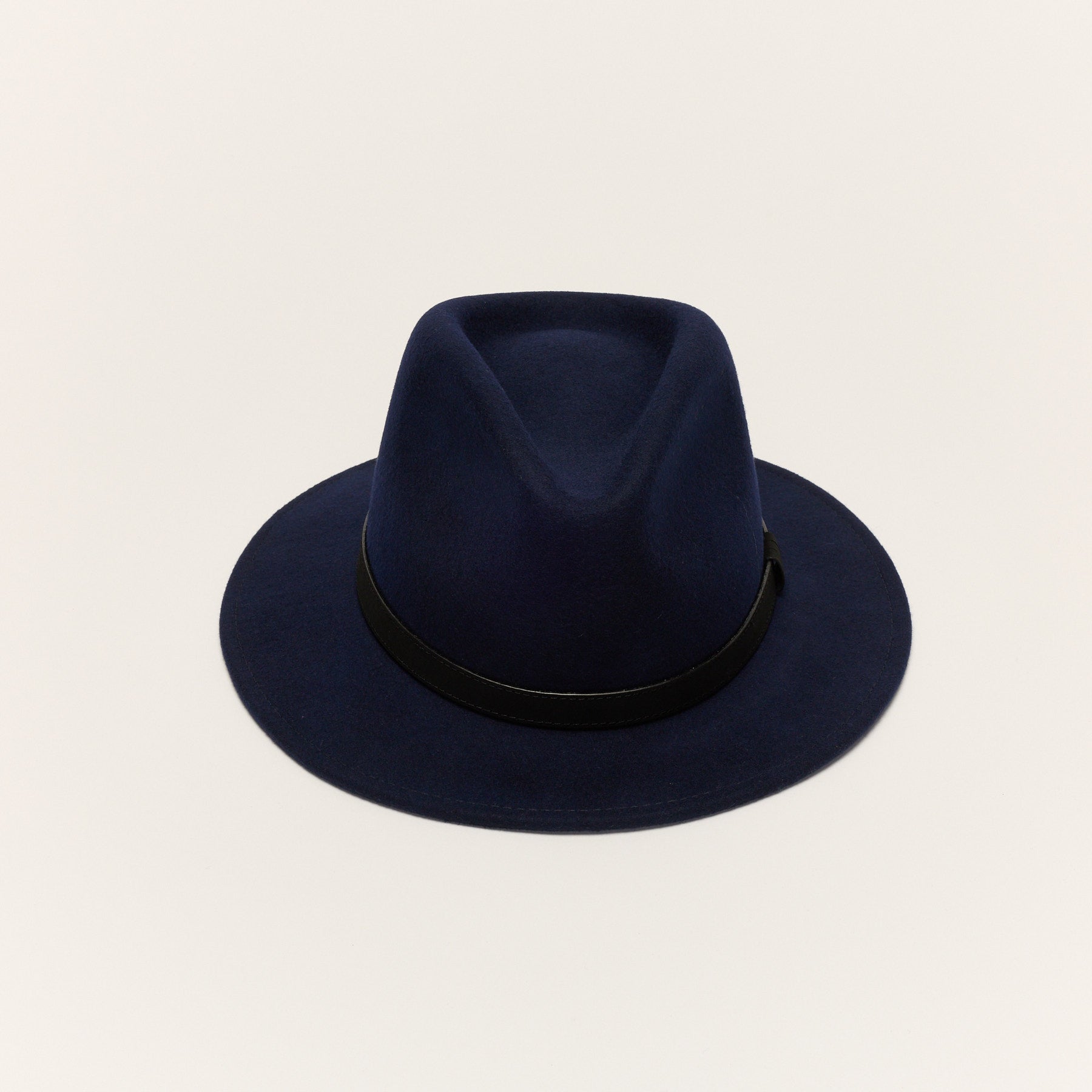 Wool Felt Fedora Hat with Leather Band