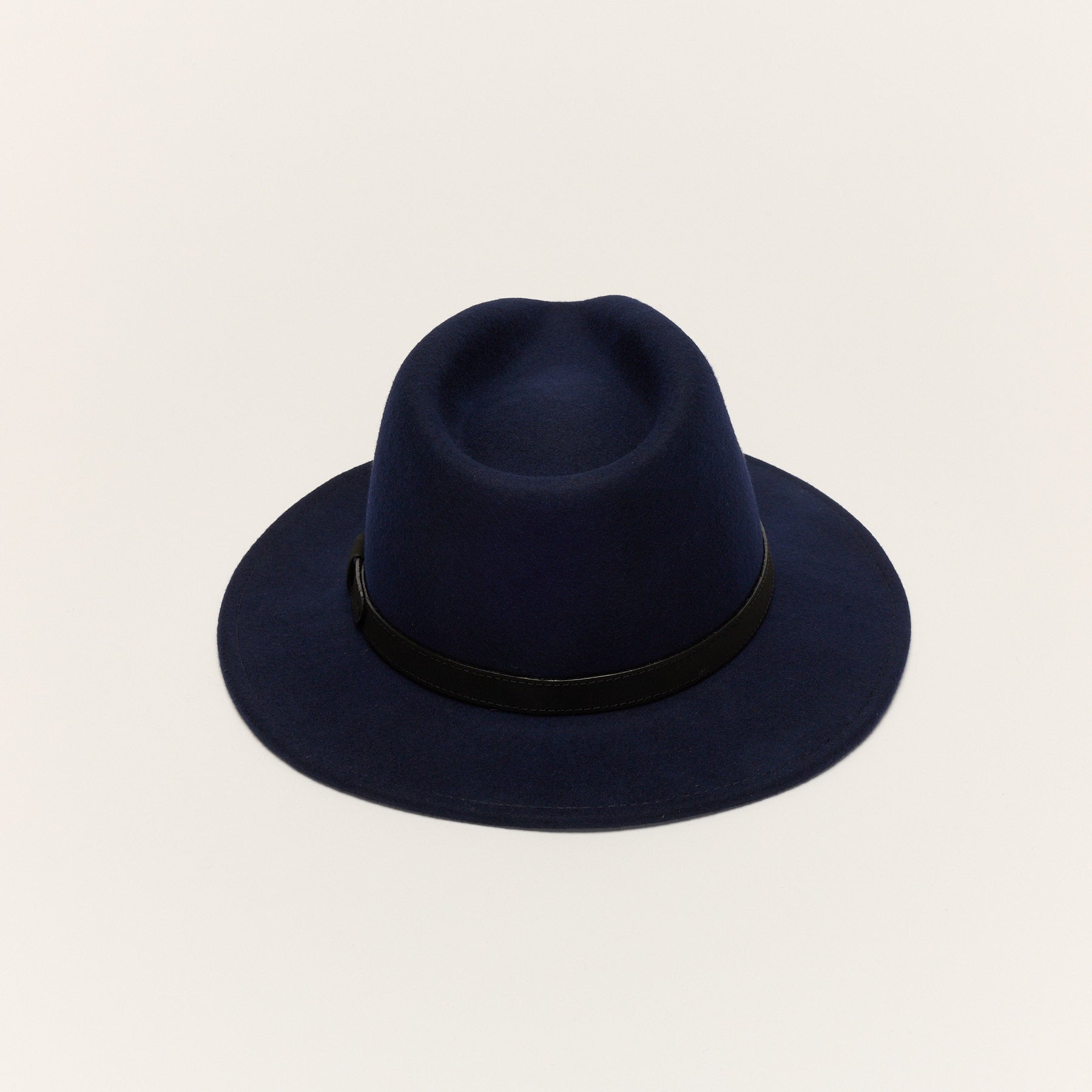 Wool Felt Fedora Hat with Leather Band