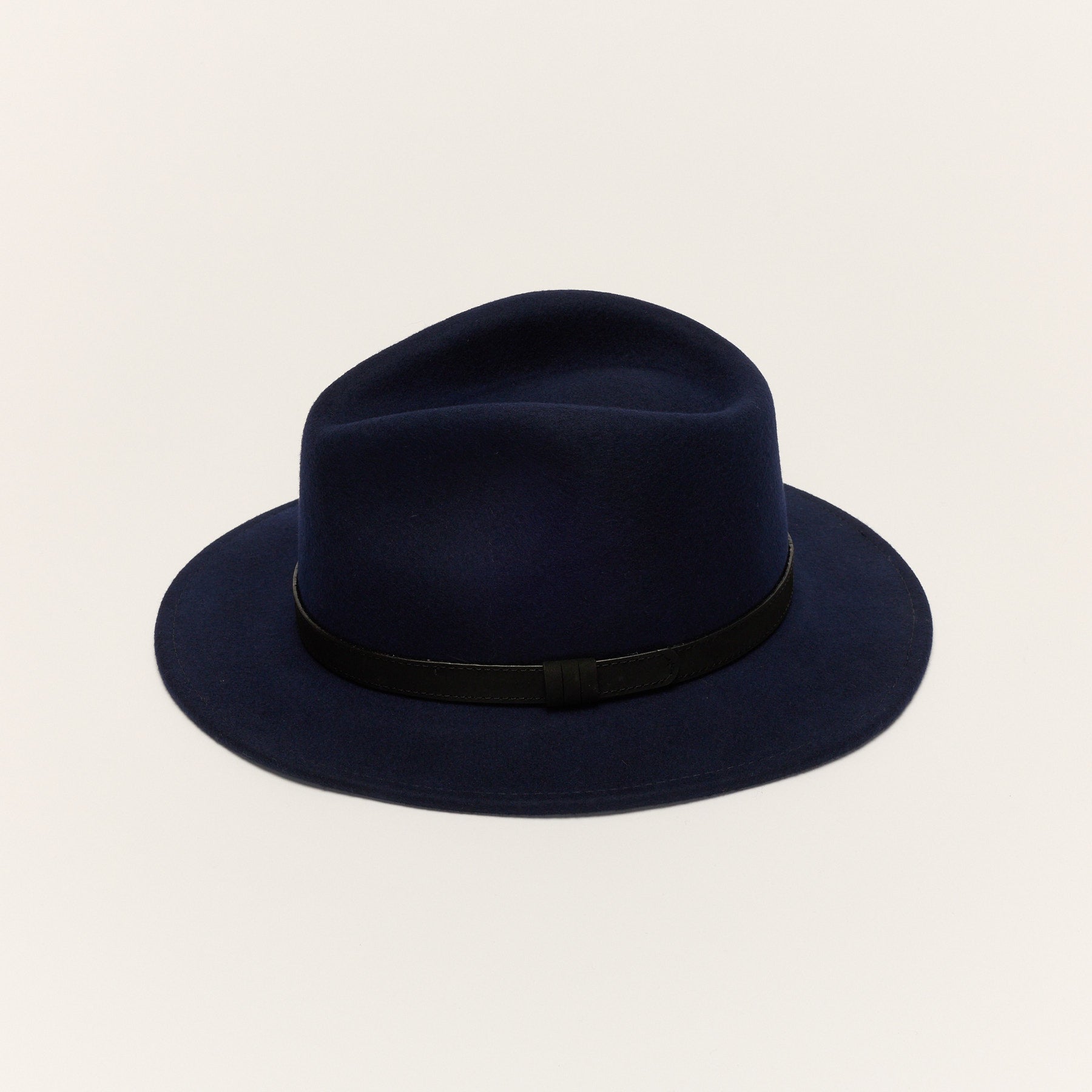 Wool Felt Fedora Hat with Leather Band