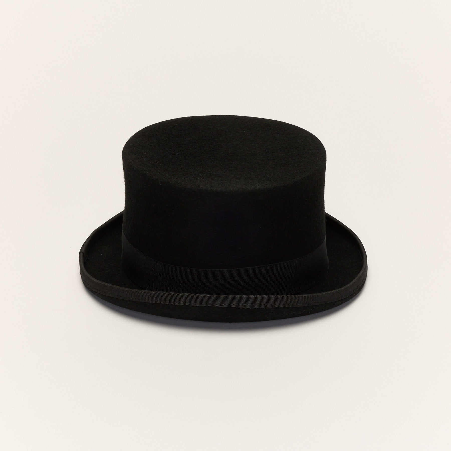 Wool Felt Top Hat with Grossband Ribbon