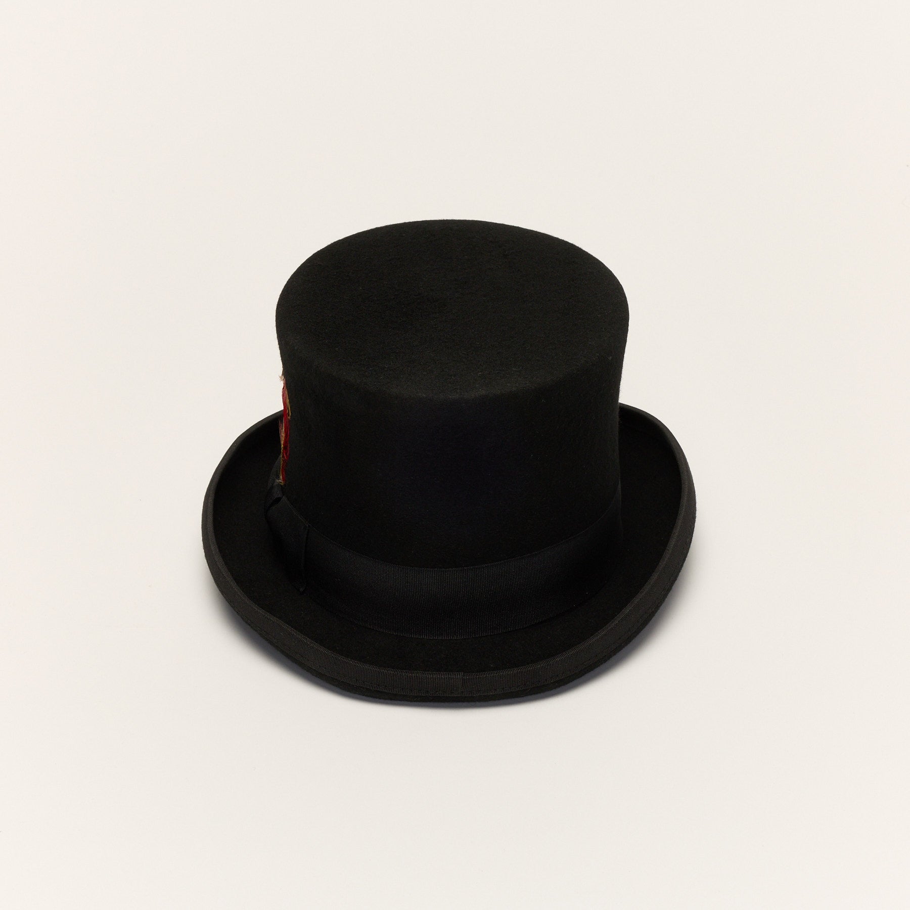 Wool Felt Top Hat with Grossband Ribbon