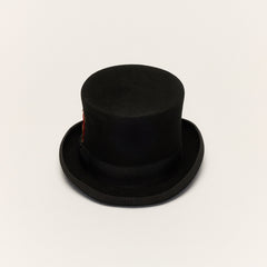 Wool Felt Top Hat with Grossband Ribbon