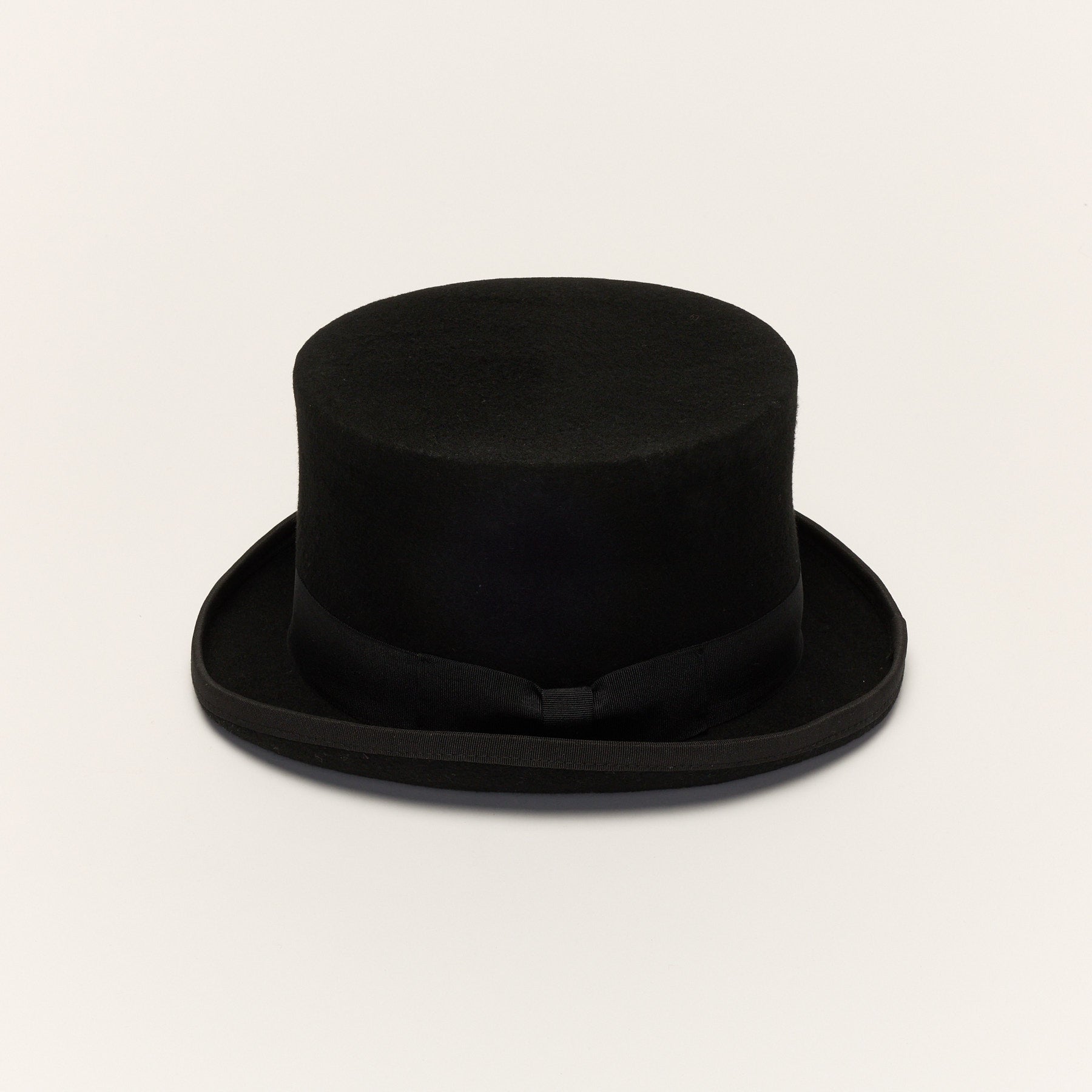 Wool Felt Top Hat with Grossband Ribbon