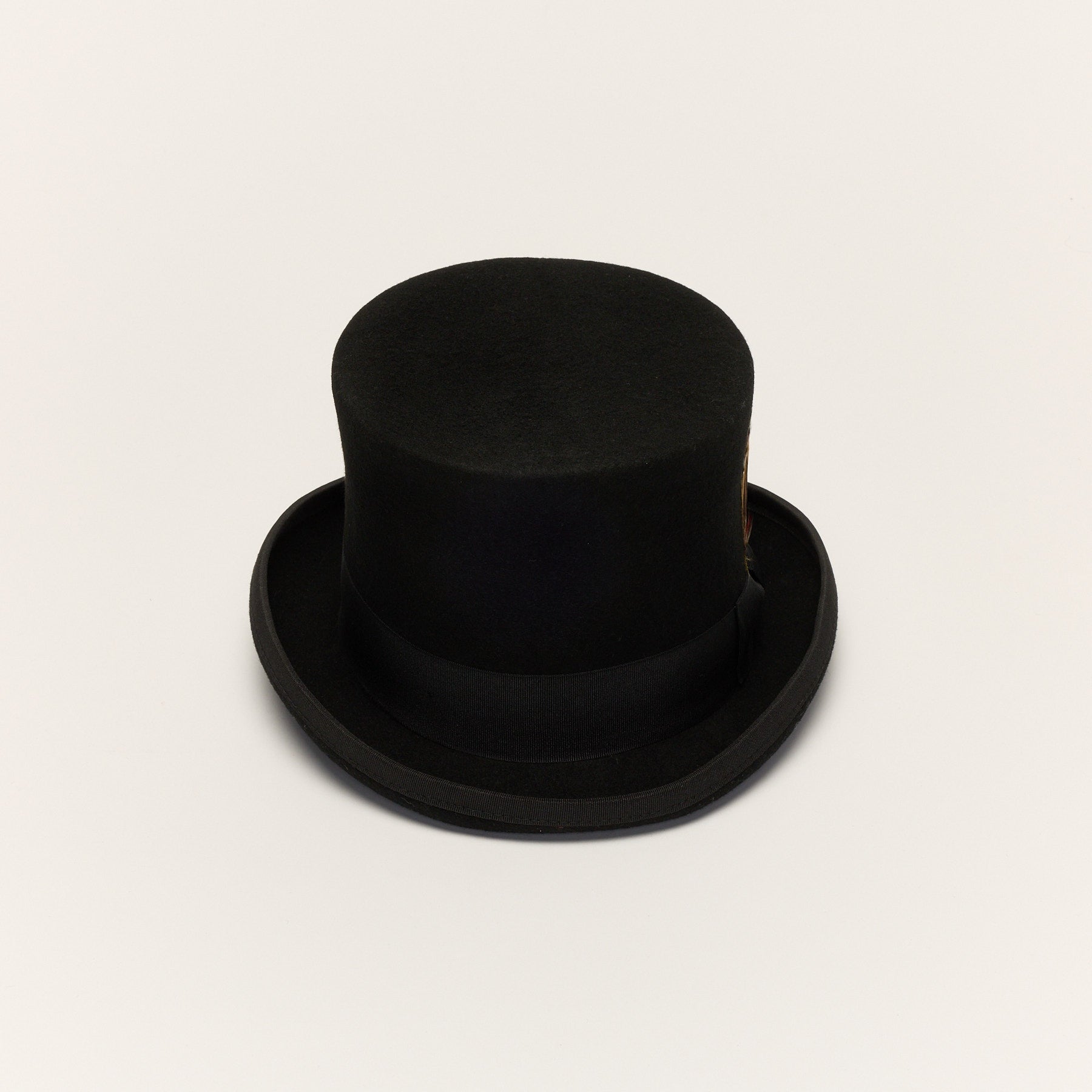 Wool Felt Top Hat with Grossband Ribbon