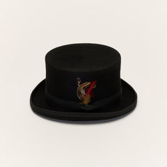 Wool Felt Top Hat with Grossband Ribbon