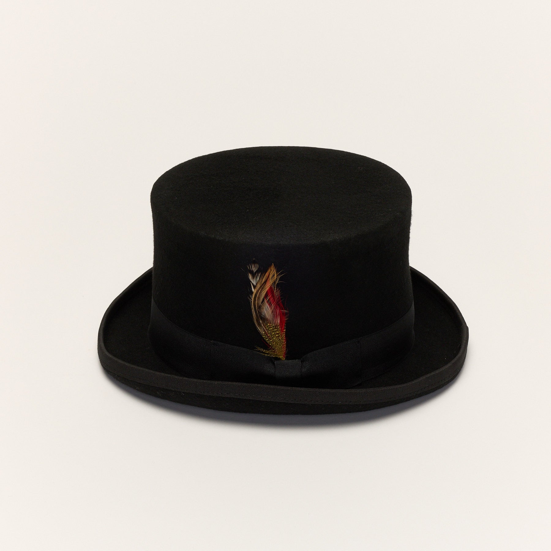 Wool Felt Top Hat with Grossband Ribbon